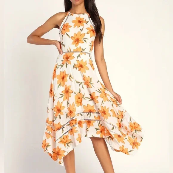 harper floral midi dress HARPER FLORAL ZIP MIDI DRESS IN BLUE